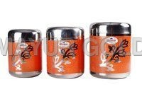 Stainless Steel Floral Printed Canister Set