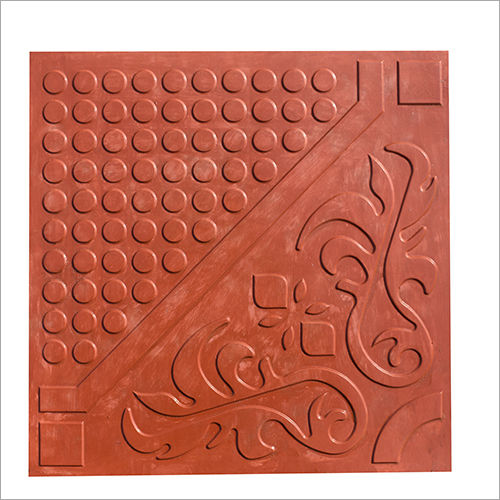 Maroon 60Mm Checker Fancy Paver Block