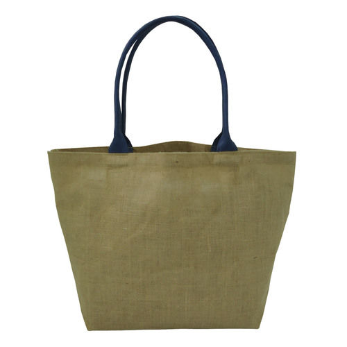 Customized Pp Laminated Jute Tote Bag With Genuine Leather Rope Handle ...