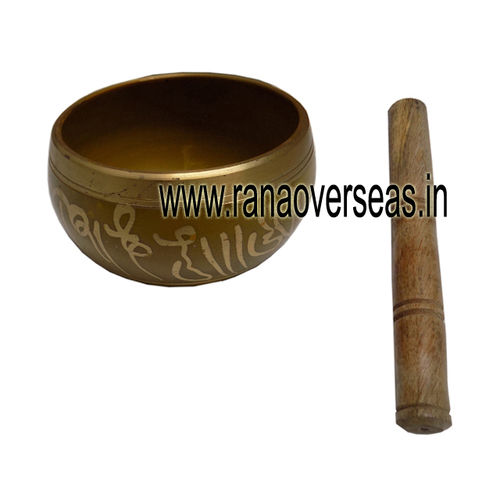 Brass Metal Singing Bowl With Wooden Stick