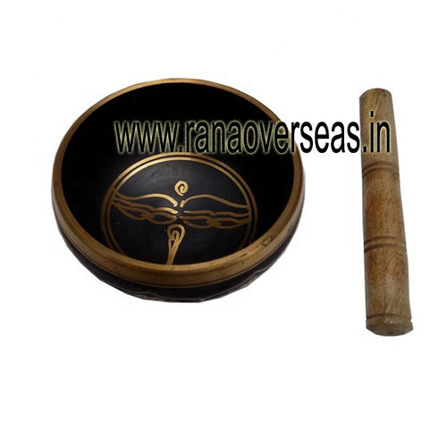 Brass Metal Singing Bowl With Wooden Stick