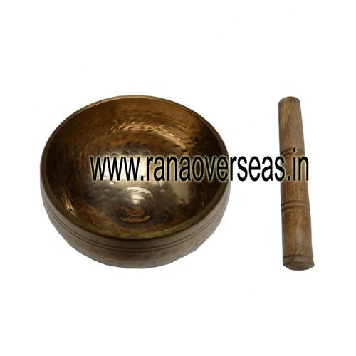 Brass Metal Polish Hammered Singing Bowl With Stick