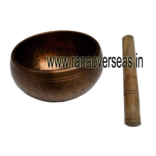 Brass Metal Polish Hammered Singing Bowl With Stick