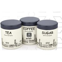 Stainless Steel Printed Canister Set - 500-900 Ml, Silver Color | Airtight, Leak-proof, Durable Design For Tea, Coffee, And Sugar Storage