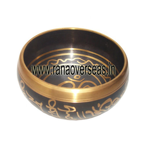 Brass Metal Tibetan Singing Bowls in Black Antique