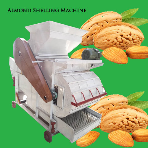 Almond Cracking Machine Making Chips