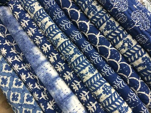 Indigo Kantha Bed Cover