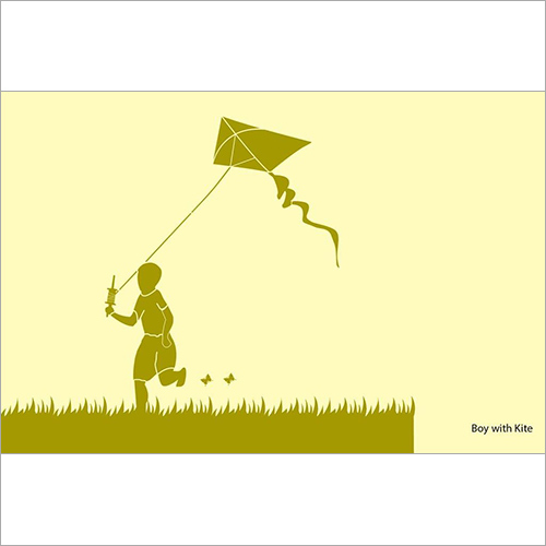 Stencil - Boy with Kite By BERGER PAINTS INDIA LIMITED