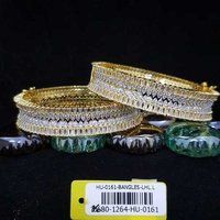 American Diamond Bangles - G.j Plating With Beautiful Stones | Excellent Diamond Cut, Laser Drilling Enhancements For Memorable Occasions