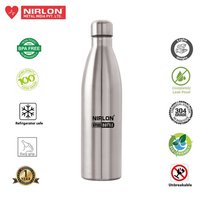 Cola Stainless Steel Bottle - 1000ml, 30x7.5 Cm, Silver | Eco-friendly, Rust Resistant, Airtight Silicone Gasket, Leak-proof Design