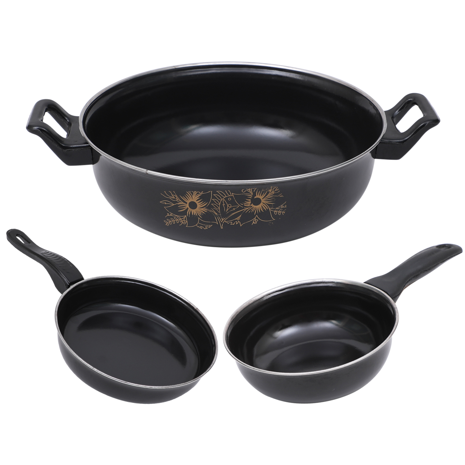 Black Enamel coated 3pcs