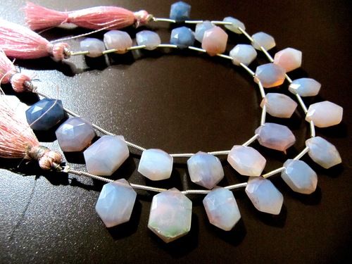 Natural Lavender Blue Opal Diamond Shape Faceted 10X15mm Strand 8 inch Long