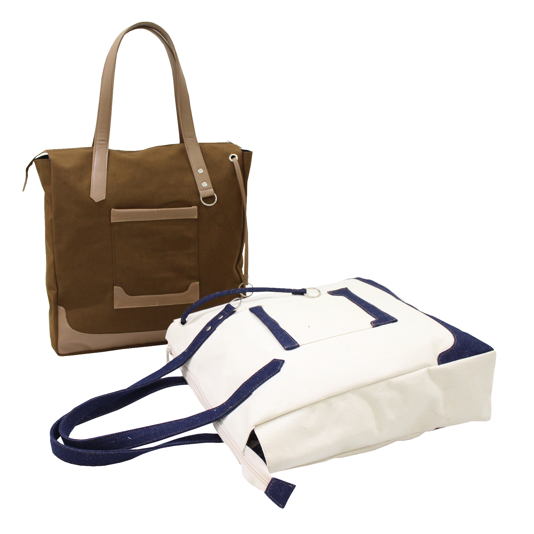 Designer Tote Bag With Zip Pocket