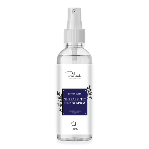 PALMIST Juniper Therapeutic Pillow Spray 100ml - Transparent | Volumetric 1000ml, Calming Aromatherapy for Relaxation & Focus