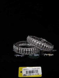 American Diamond Bangles with Black Rhodium Plating