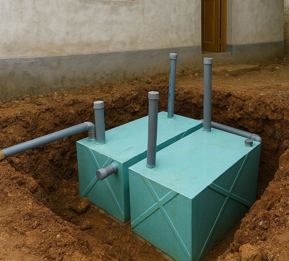Plastic Septic Tank - Color: Red
