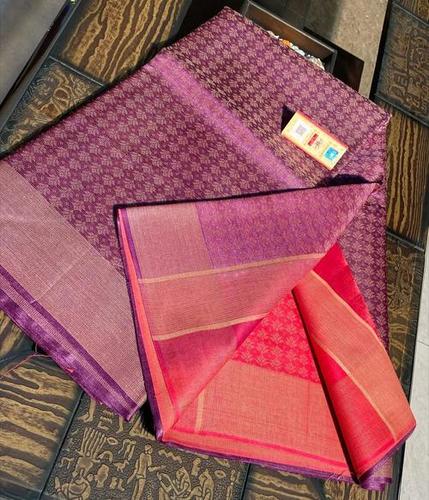 Pure Tussar Silk Full Weaved Saree , Some With Contrast Pallu and Blouse Some With Running Plain Blouse .