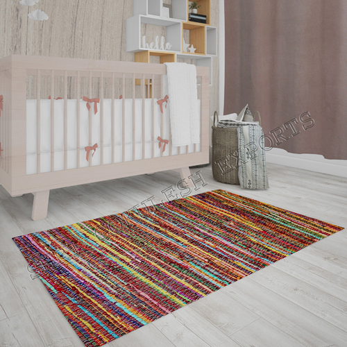 Cotton Handmade Durrie Rugs Back Material: Woven Back