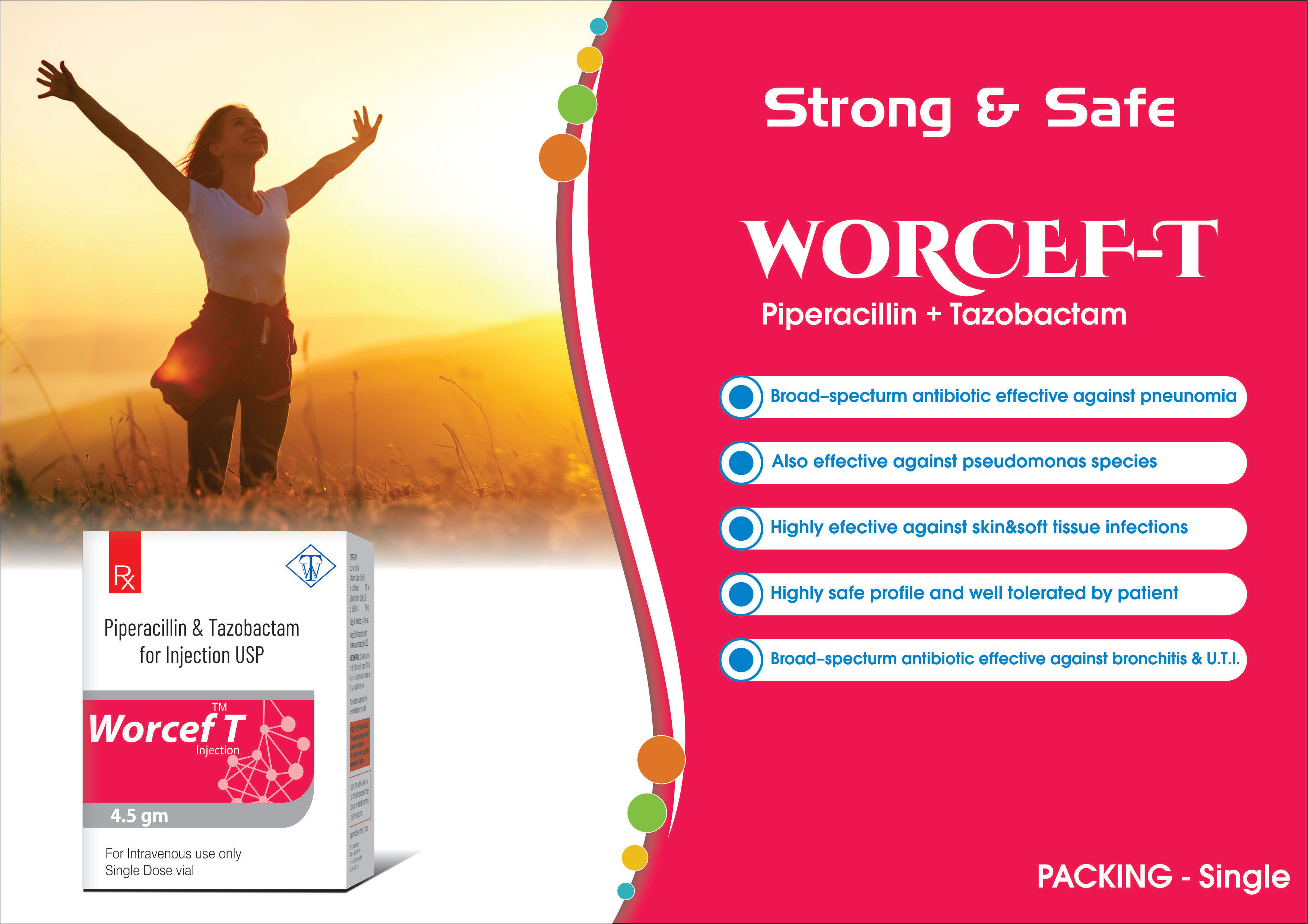 Truworth Worcef T (Piperacillin & Tazobactam Injection )