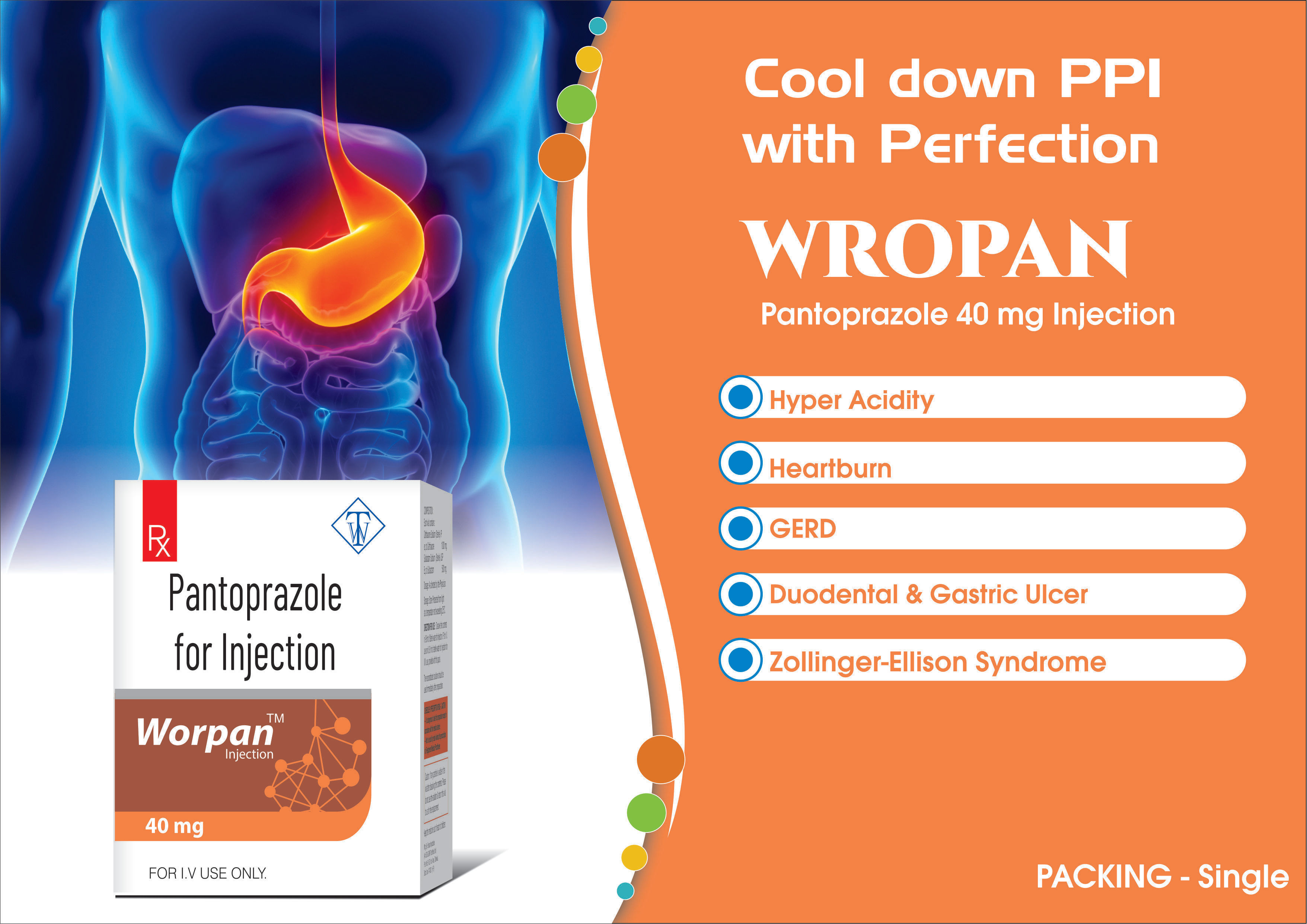 Truworth Worpan 40 (Pantoprazole 40 mgInjection )