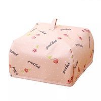 Insulated Food Cover Small Cherry Print (peach) - Oxford Cloth + Thermal Aluminium, 8.5x9.2x7.2 Cm Dimensions, Ideal For Kitchen Use