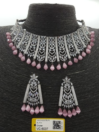 Designer American Diamond Necklace Set
