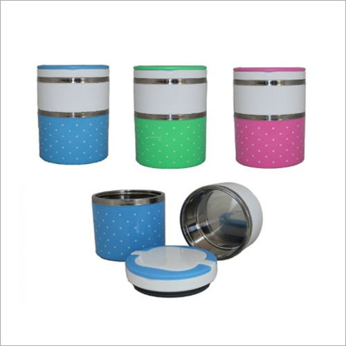 Multi Color Stainless Steel Double Layer Lunch Box