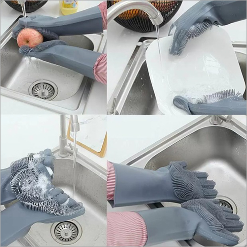 Reusable Silicone Cleaning And Scrubbing Gloves