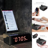 Black Clocky Bluetooth Speaker With Mobile Holder