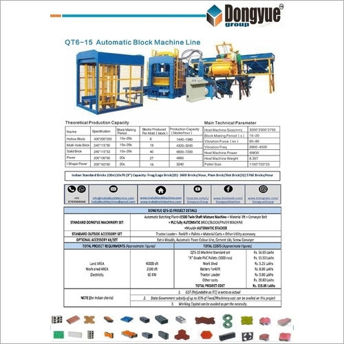 Blue Automatic Brick Machines Qt6-15