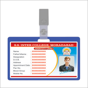 Identity Card - Plastic Material, 100 Pieces Quantity | Rectangular Shape, Printed Style for School Use