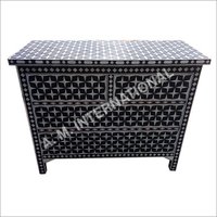 Bone Inlay Chest Drawer - Ethically-sourced Camel Bone & Resin, 107cm Width X 50cm Depth X 85cm Height