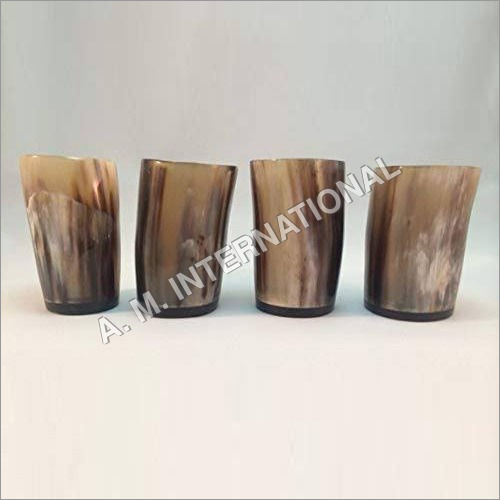 Natural Color Short Drinking Horn Glass/cup