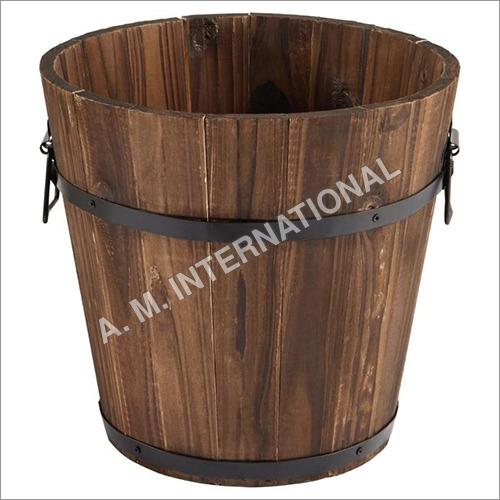 Wooden Barrel Planter