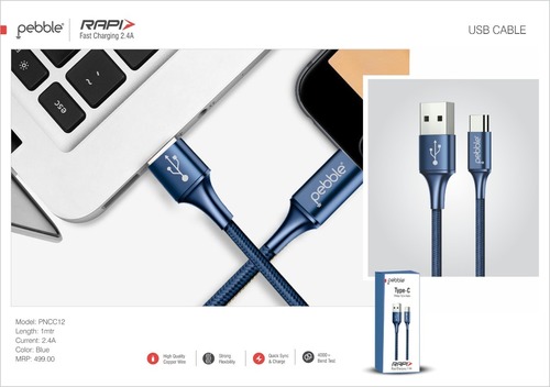 Blue Pebble Type-C Usb Cable