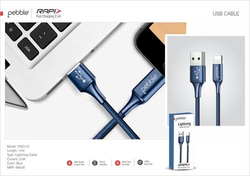 Blue Pebble Lightning Usb Cable