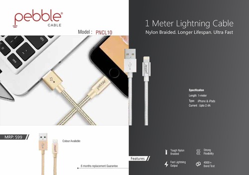 Pebble Lightning USB Cable