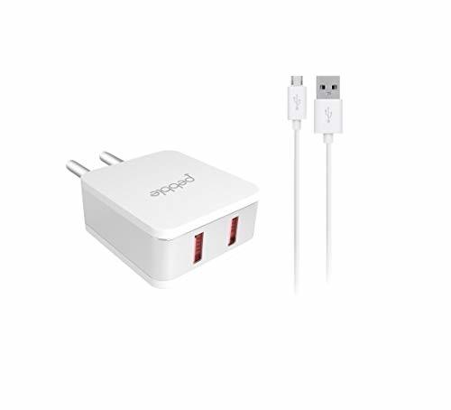 White 2 Usb Port Wall Charger With 1Mtr Micro Usb Cable