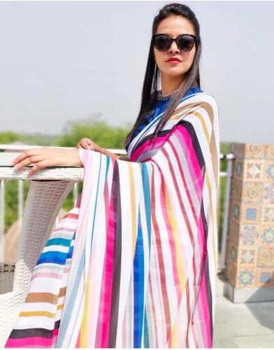 Multi Colour Jhilmil Fashion Presents New Georgette Digital Print Saree