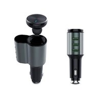 Black 3 Usb Port Car Charger With Wireless Earpod