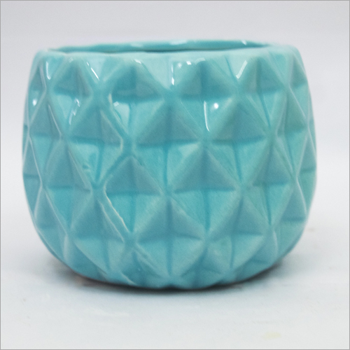 4 Inch Ceramic Pot - Ceramic, 4 Inch Height, Multi Color | Printed Design, Tailored Theme per Customer Requirement, Metal Aluminium Accents