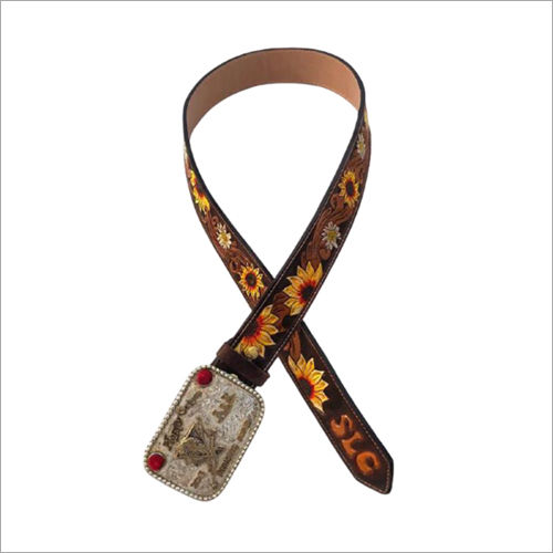 Printed Leather Belt