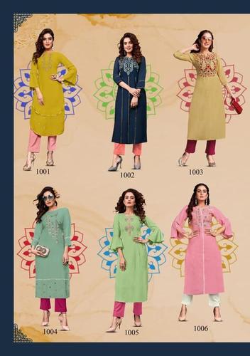 Dry Cleaning Fashion Saga Vol 1 Muslin With Khatli Work Kurti With Pent