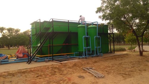 Packaged Effluent Treatment Plant - FRP Lining, MS Structure, Green-Blue Color | Waste Water Treatment, Customized Flow Capacity, Variable Power & Voltage
