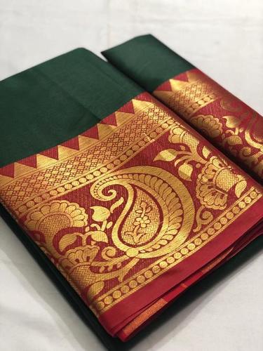 Multi Colour Pure Mercerised Cotton Silk In Exclusive Border Design!!