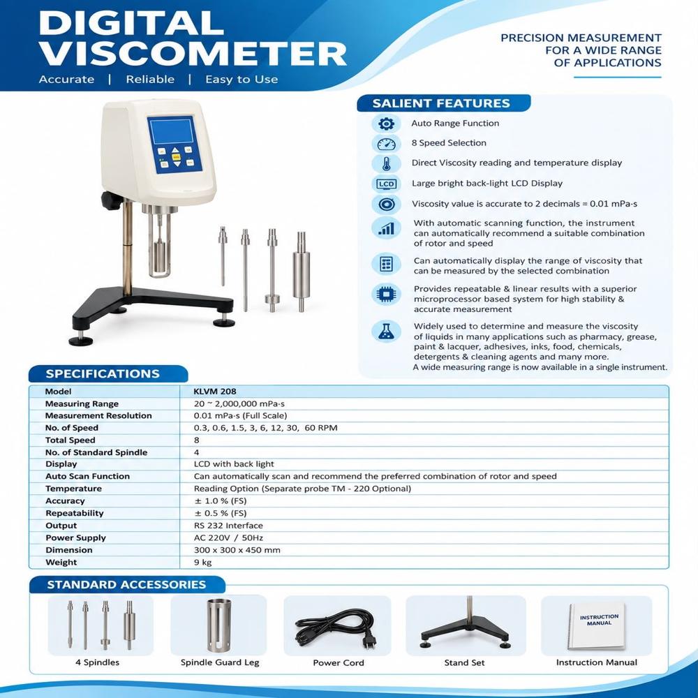 Digital Rotational Viscometer - Usage: Laboratory