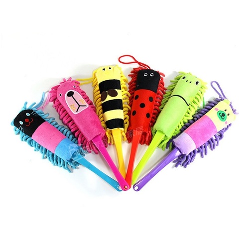 Detachable Cartoon Microfiber Duster - Microfiber, 35x7x2 Cm Dimensions | Lightweight 100 gms, Fun Cleaning Duster for Versatile Use