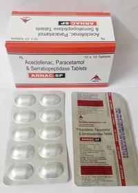 Aceclofenac, Paracetamol & Serratiopeptidase Tablets