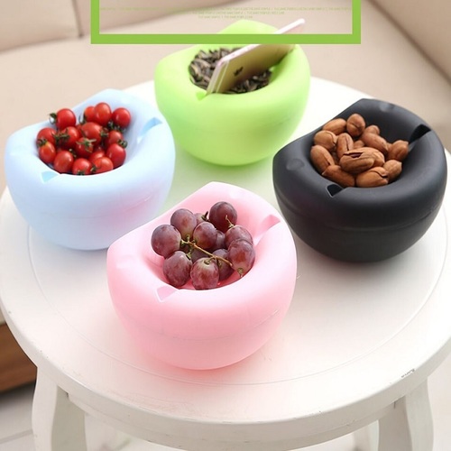 Detachable Fancy Snacks Bowl - Plastic, 18.5 x 9 Cm (Diameter x H) , Random Shade, Ideal for Kitchen Use
