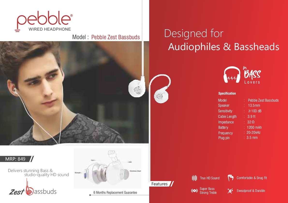 Pebble ZEST BASSBUDS Earphones